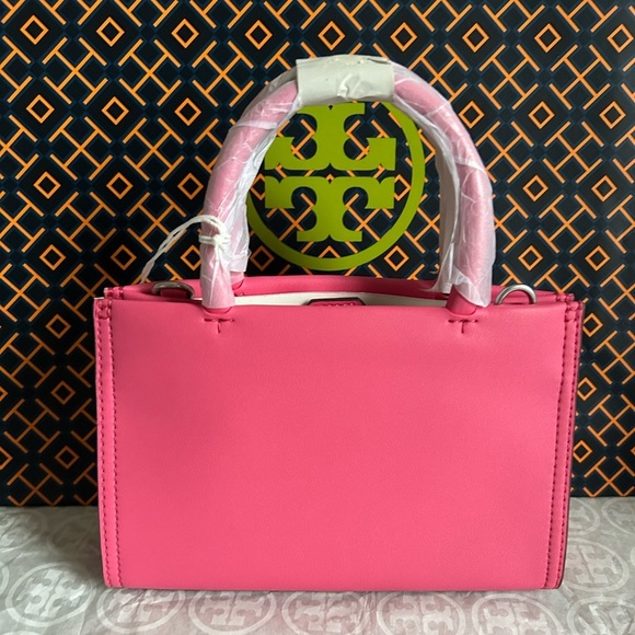 Tory Burch Mini Ella Bio Tote Bag Crossbody Pink Love - Picture 10 of 11